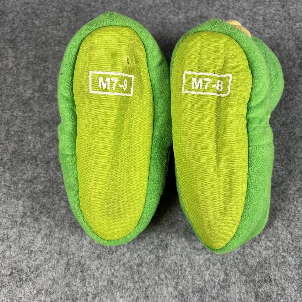 PJ Masks Gekko Plush Slippers Toddler Size M 7-8 Green Character House Shoes